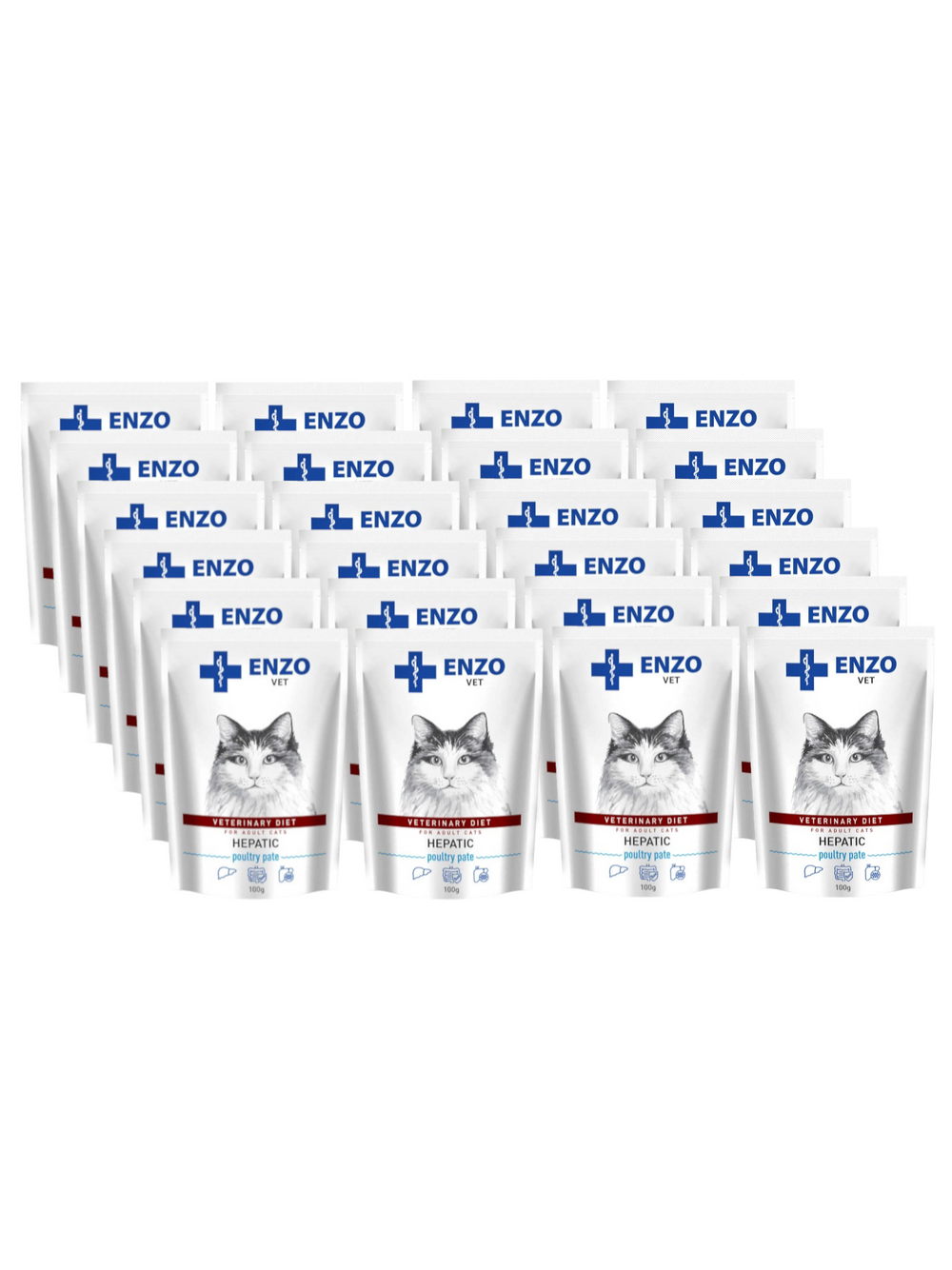 ENZO VET Hepatic drób-pasztet dla kotów 24x100g