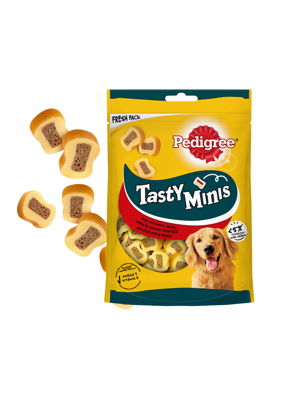 PEDIGREE Tasty Minis 6x155g - przysmak dla dorosłych psów, o smaku wołowiny i drobiu