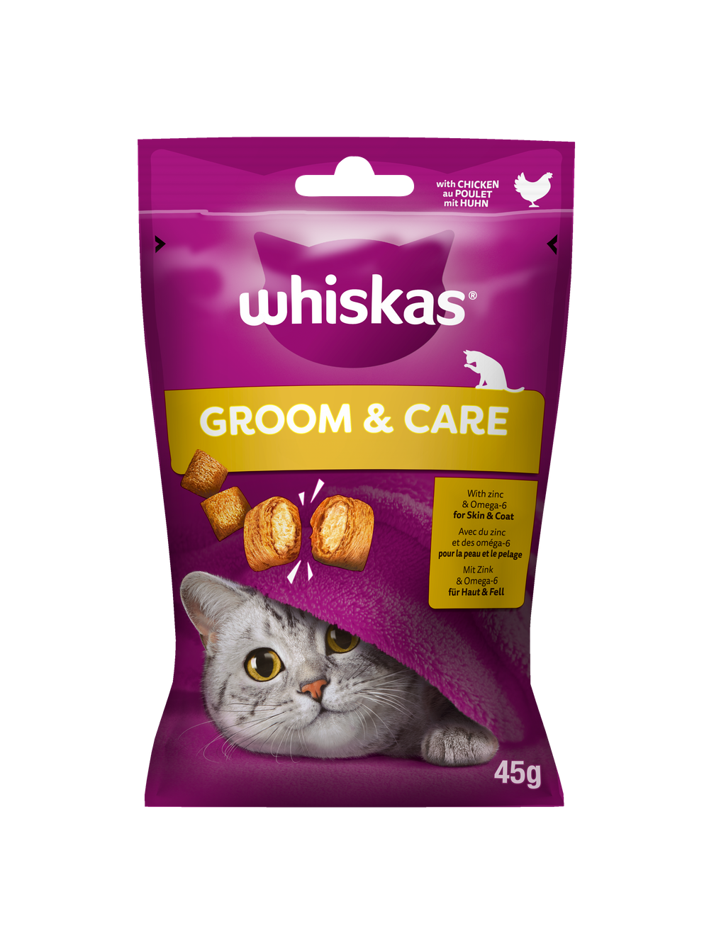 WHISKAS Zdrowy Blask 45g - przysmak dla kota, z kurczakiem