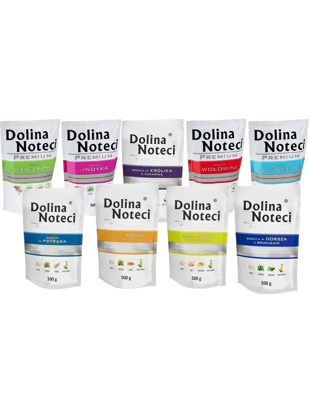 Dolina Noteci PREMIUM mix smaków bez kurczaka 20x500g