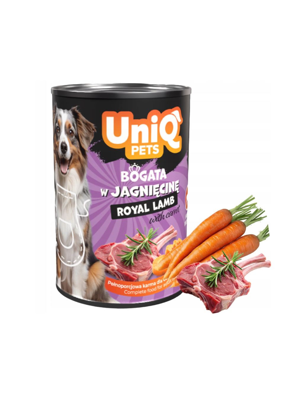 UNIQ PETS Mokra Karma dla psa ROYAL LAMB 375g jagnięcina