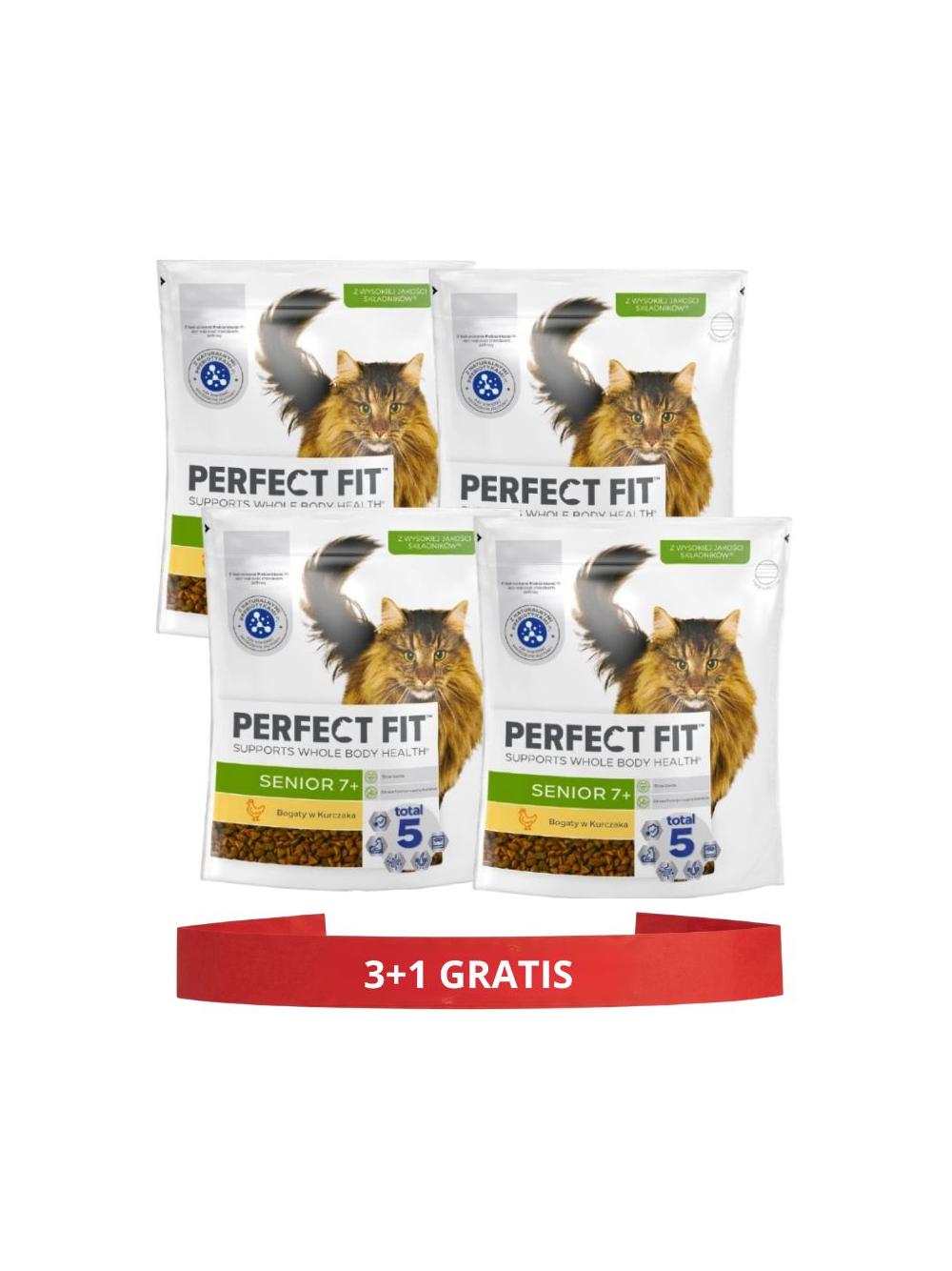 PERFECT FIT (Senior 7+) 4x750g Bogaty w kurczaka - sucha karma dla kota starszego
