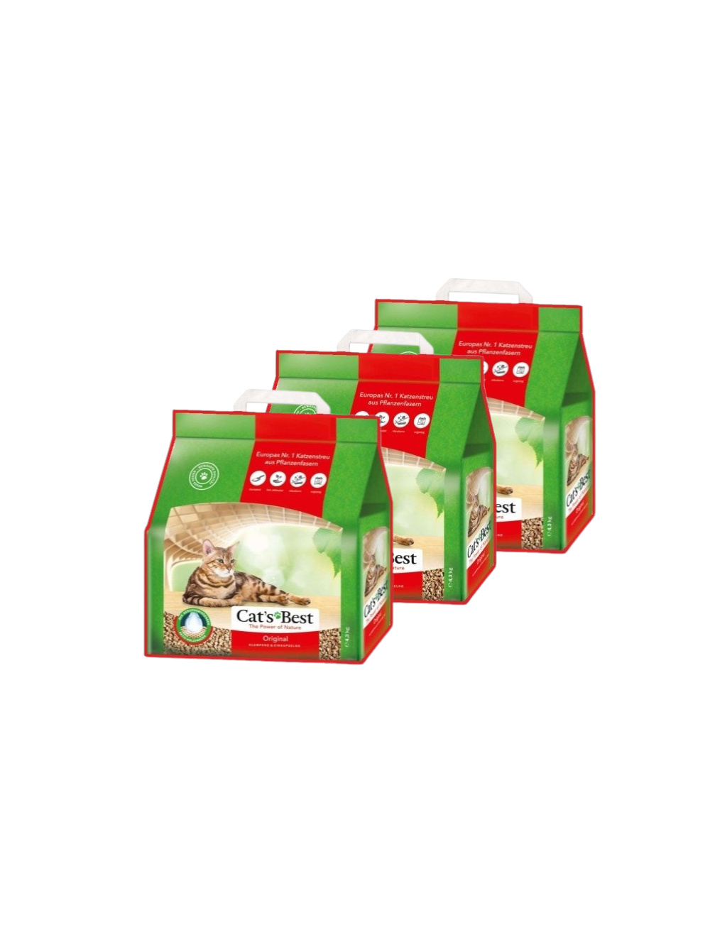JRS Cats Best Eko Plus - Żwirek Drewniany Zbrylający 3x (10l / 4,3kg)