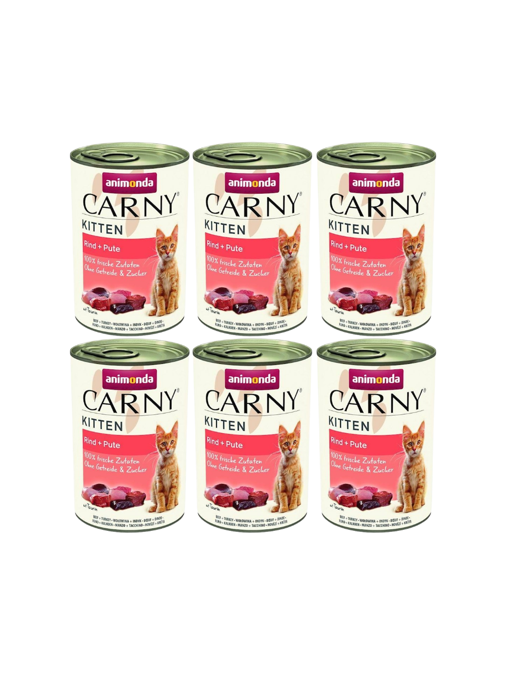 ANIMONDA Cat Carny Kitten smak: wołowina, indyk 6x400g