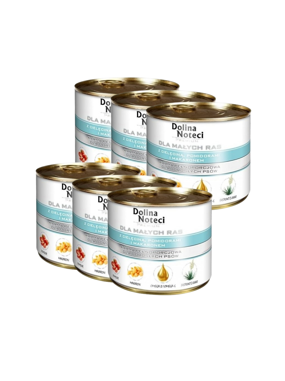 Dolina Noteci PREMIUM dla psów małych ras z cielęciną pomidorami i makaronem 6x185 g