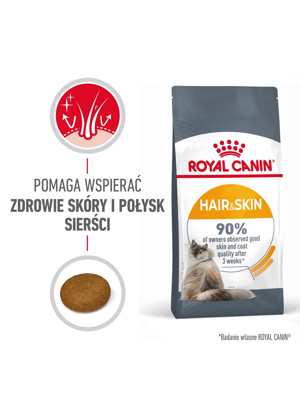 ROYAL CANIN Hair&Skin Care 10kg karma sucha dla kotów dorosłych, lśniąca sierść i zdrowa skóra + Piłka dla kota GRATIS!