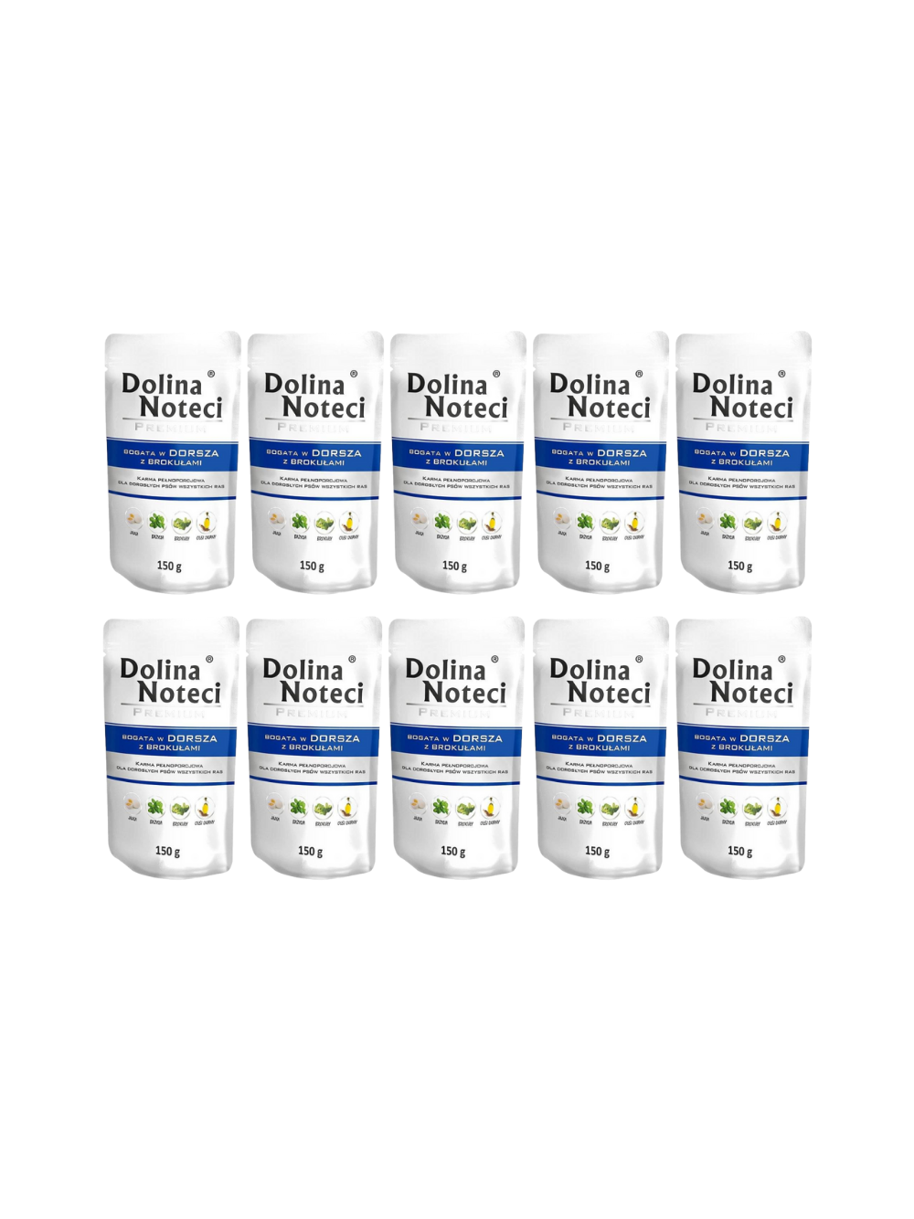 Dolina Noteci Premium Dorsz z brokułami 10x150g