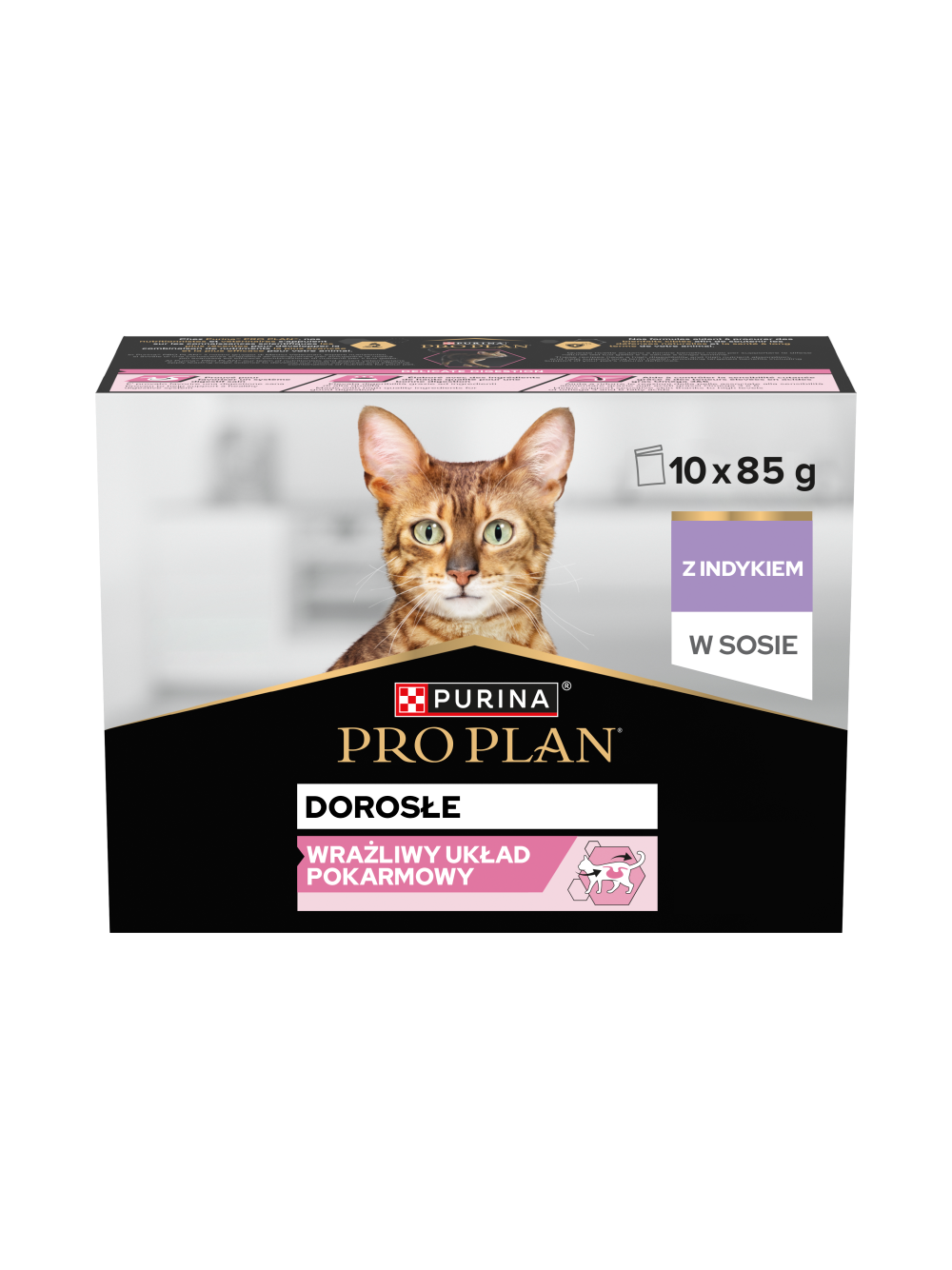 PRO PLAN Delicate Digestion Mokra karma dla kotów z indykiem w sosie 10x85g