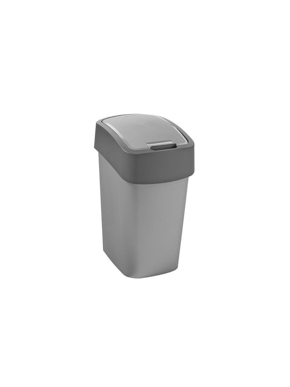 Curver Kosz na śmieci "FLIP BIN" 10L Srebrny/grafit