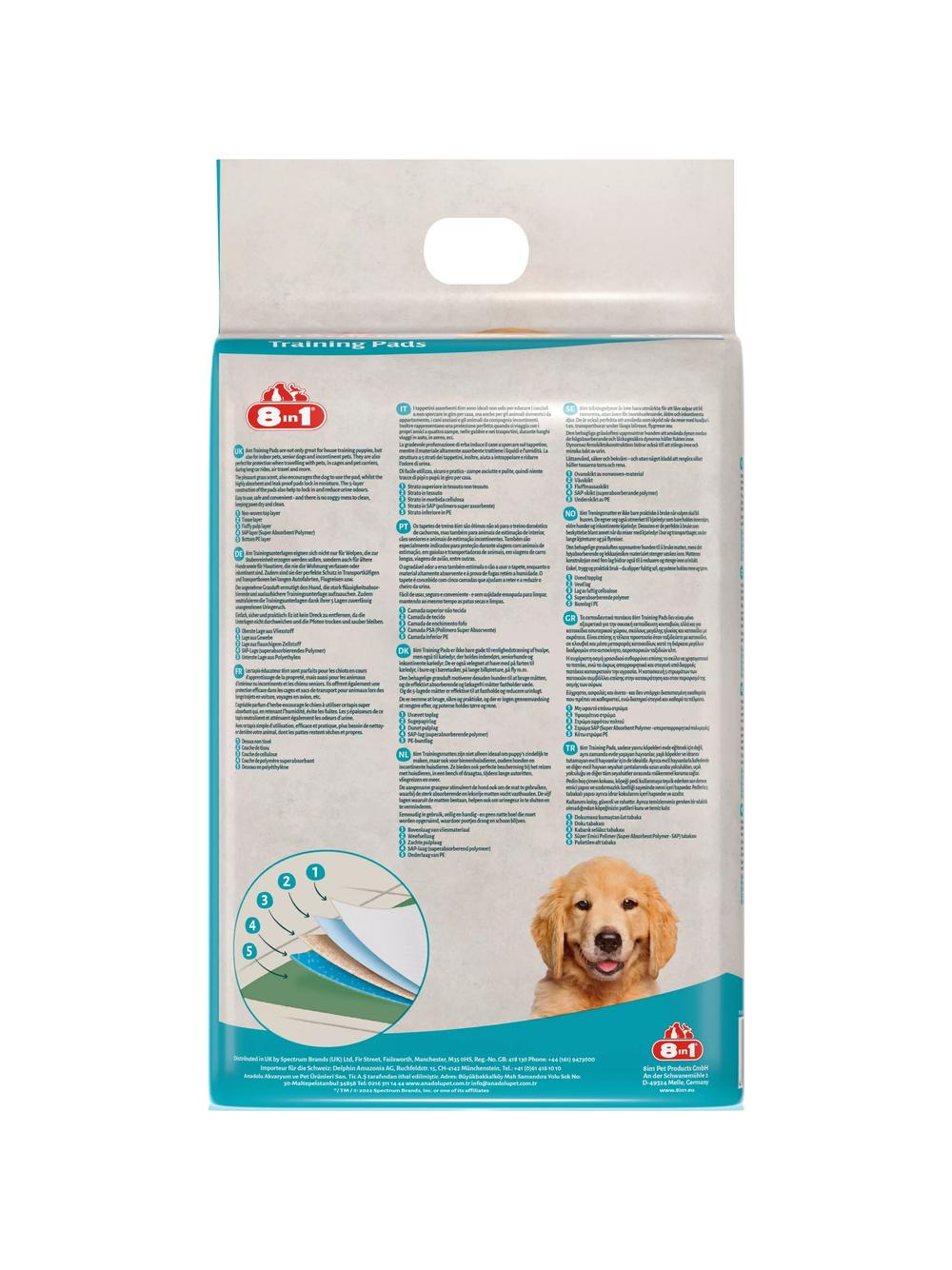 8in1 Mata absorbująca Training Pads - zapach trawy  57x56cm - Large Bag 30szt