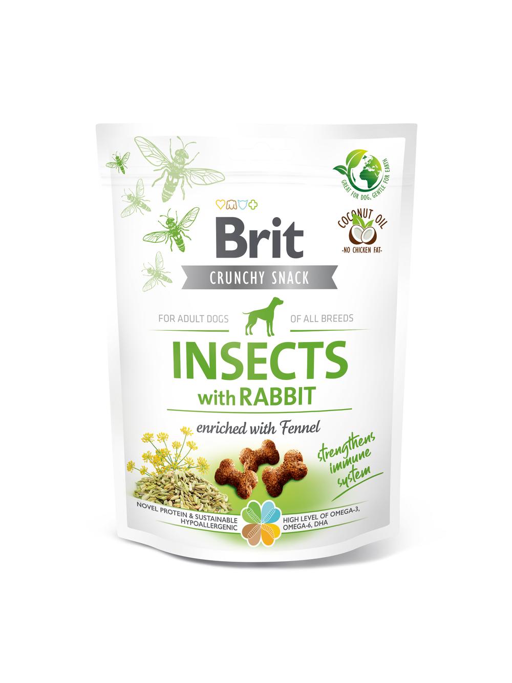 BRIT CARE Dog Crunchy Cracker Insects rich in Rabbit 200g