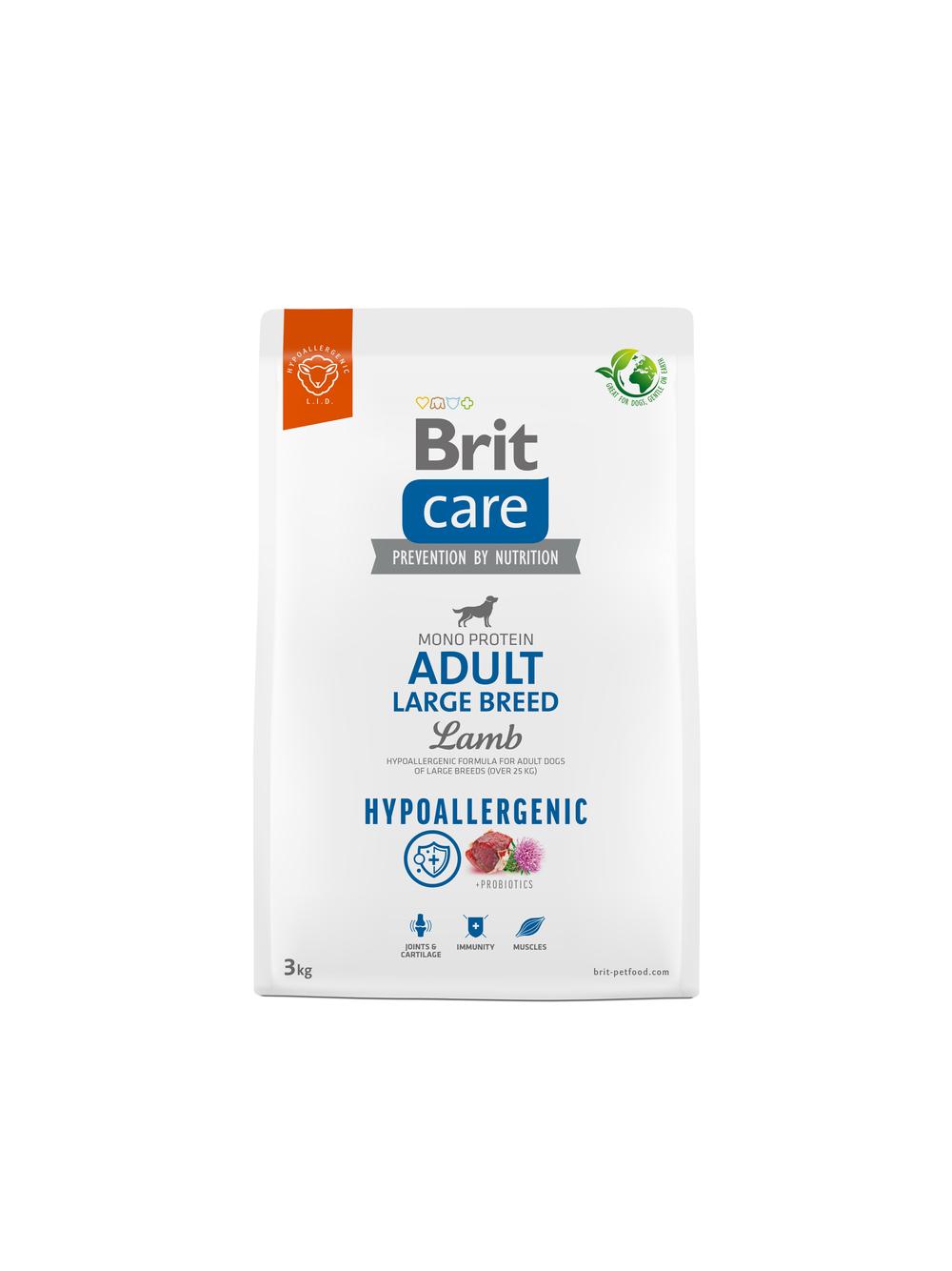 BRIT CARE Dog Hypoallergenic Adult Large Breed Lamb 3kg + niespodzianka dla psa GRATIS!