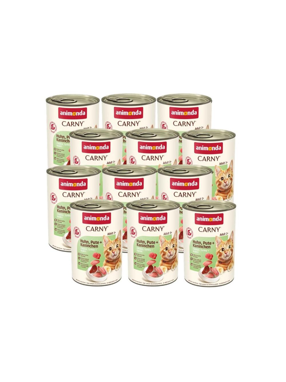 ANIMONDA Cat Carny Adult smak: wołowina, indyk i królik 12 x 400g