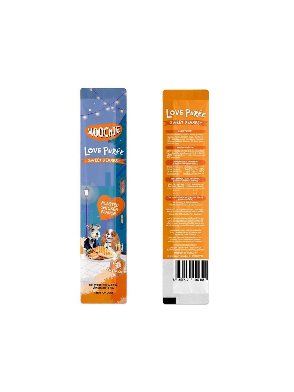 MOOCHIE Love Puree Chicken 4x15g przysmak dla psa o smaku pieczonego kurczaka