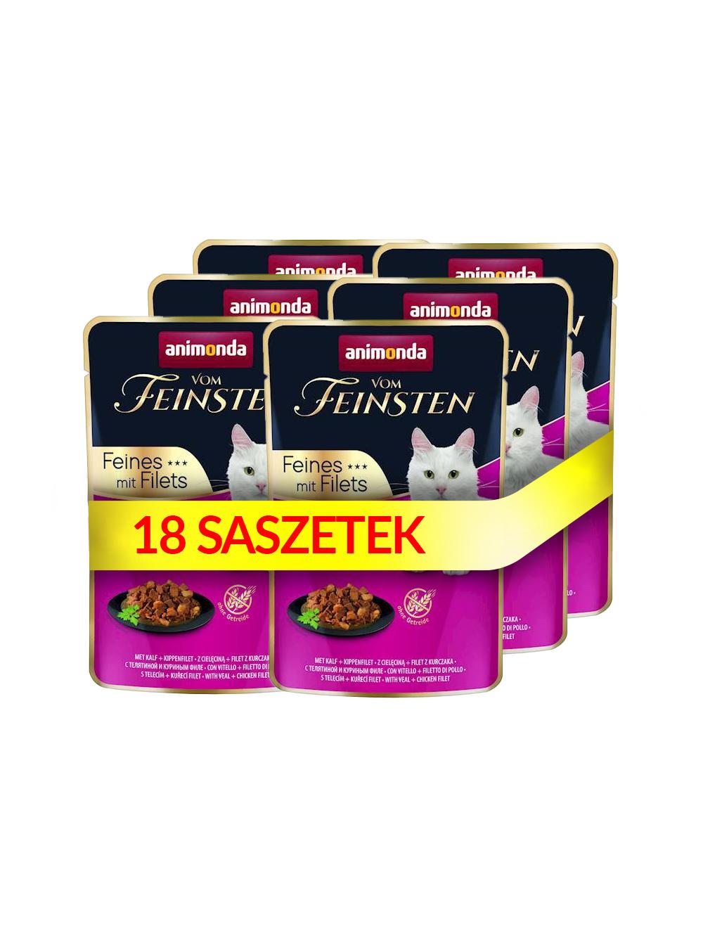 ANIMONDA Cat Vom Feinsten Adult Cielęcina + filet z kurczaka saszetka 18x85g