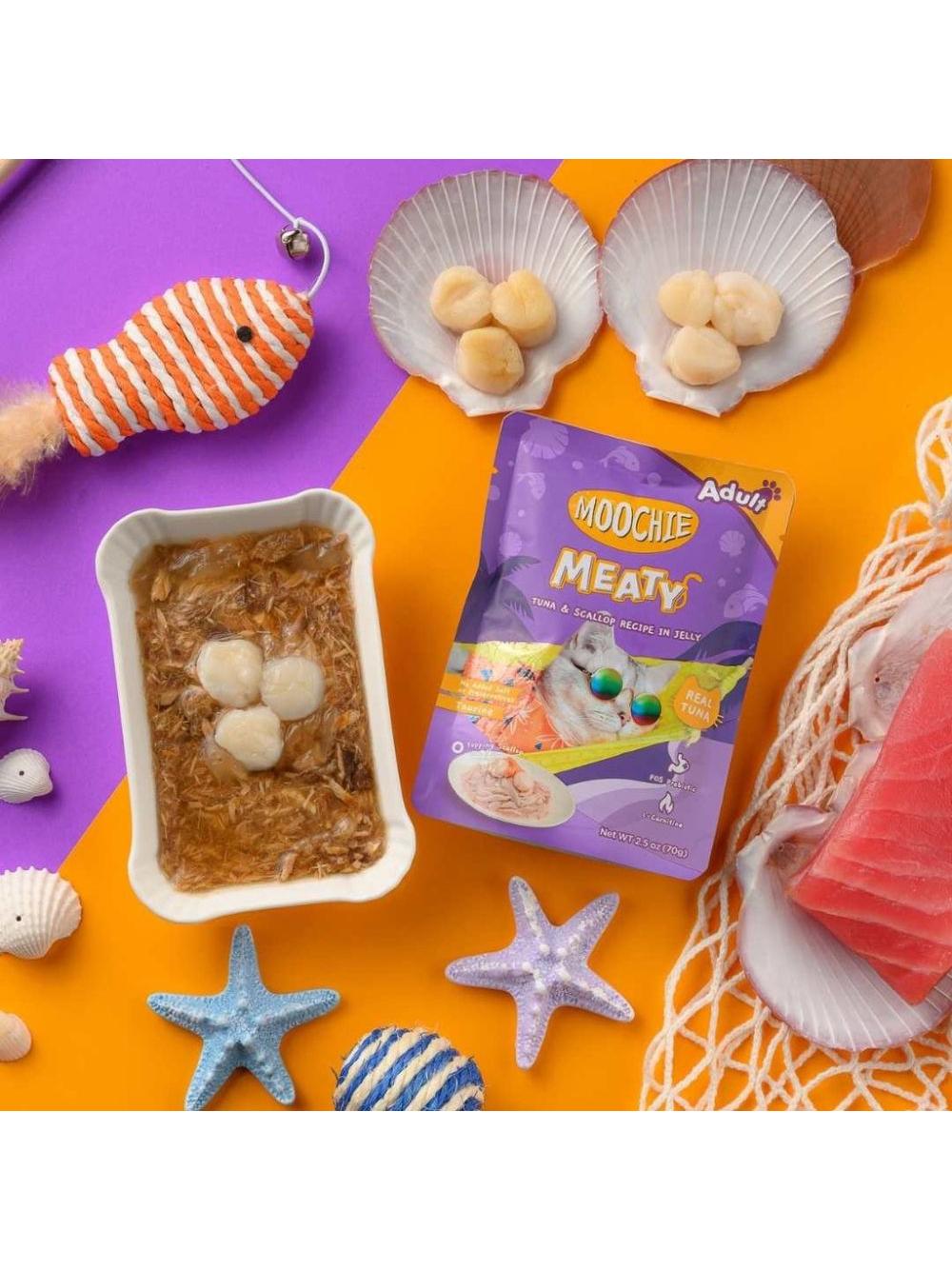MOOCHIE Tuna & Scallop In Jelly 70g mokra karma dla kota (Tuńczyk i przegrzebki w galaretce)