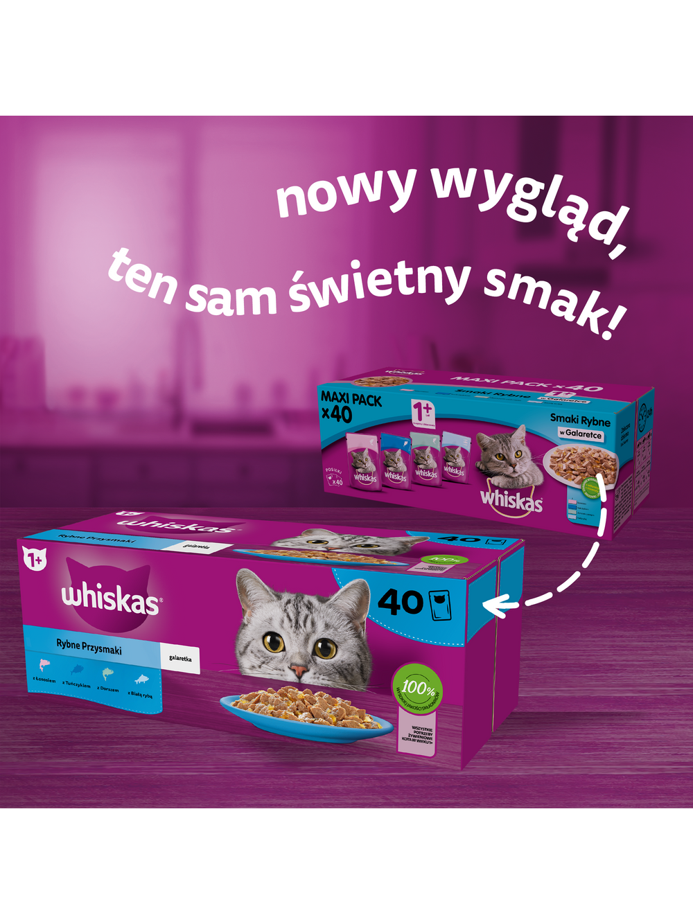 WHISKAS mokra karma dla kota rybne smaki w galaretce 160x85g