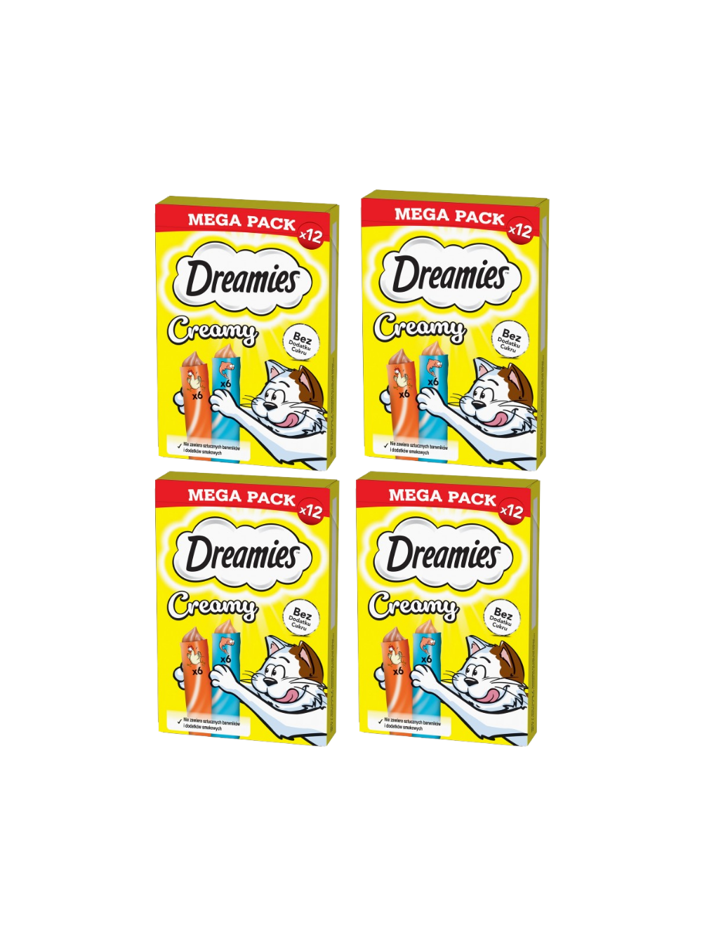 DREAMIES Creamy z kurczakiem i z łososiem 4x(12x10g)
