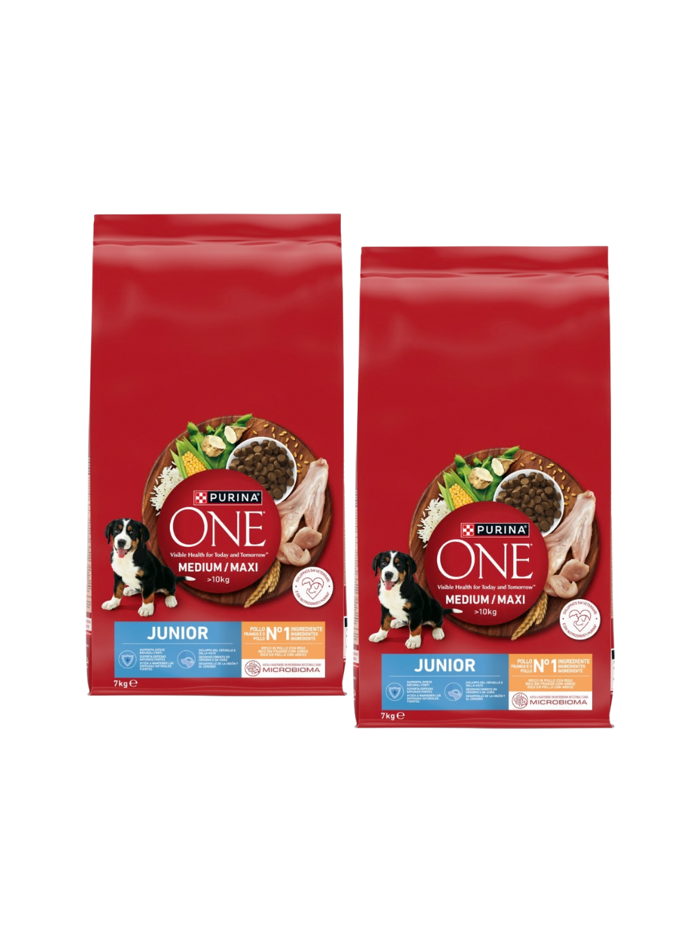 PURINA ONE Junior Medium/Maxi Karma dla szczeniąt bogata w kurczaka z ryżem 2x7 kg