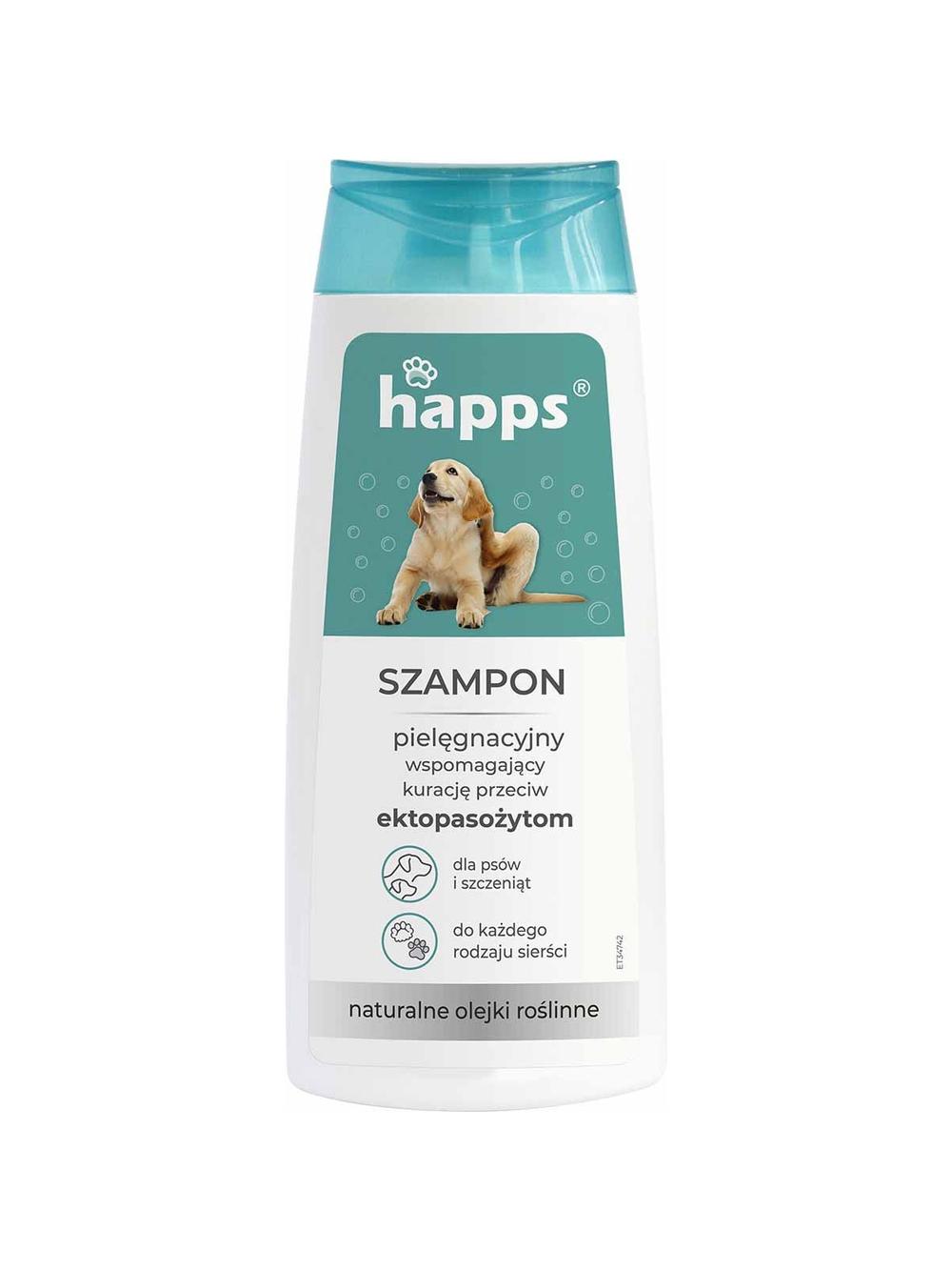 Happs Szampon do Psów i Szczeniąt zwalczający Ekopasożyty 200 ml
