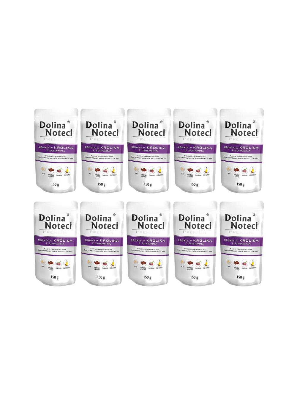 Dolina Noteci Premium Królik z żurawiną 10x150g