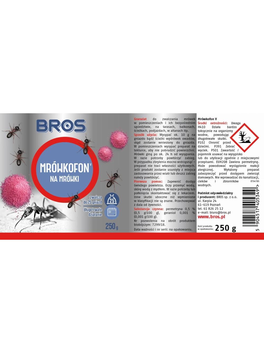 BROS - Mrówkofon - środek na mrówki 250G