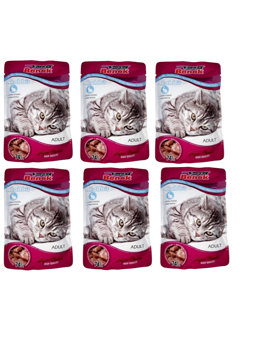 SUPER BENEK Adult Saszetka dla kota z kawałkami wołowiny 24x100g