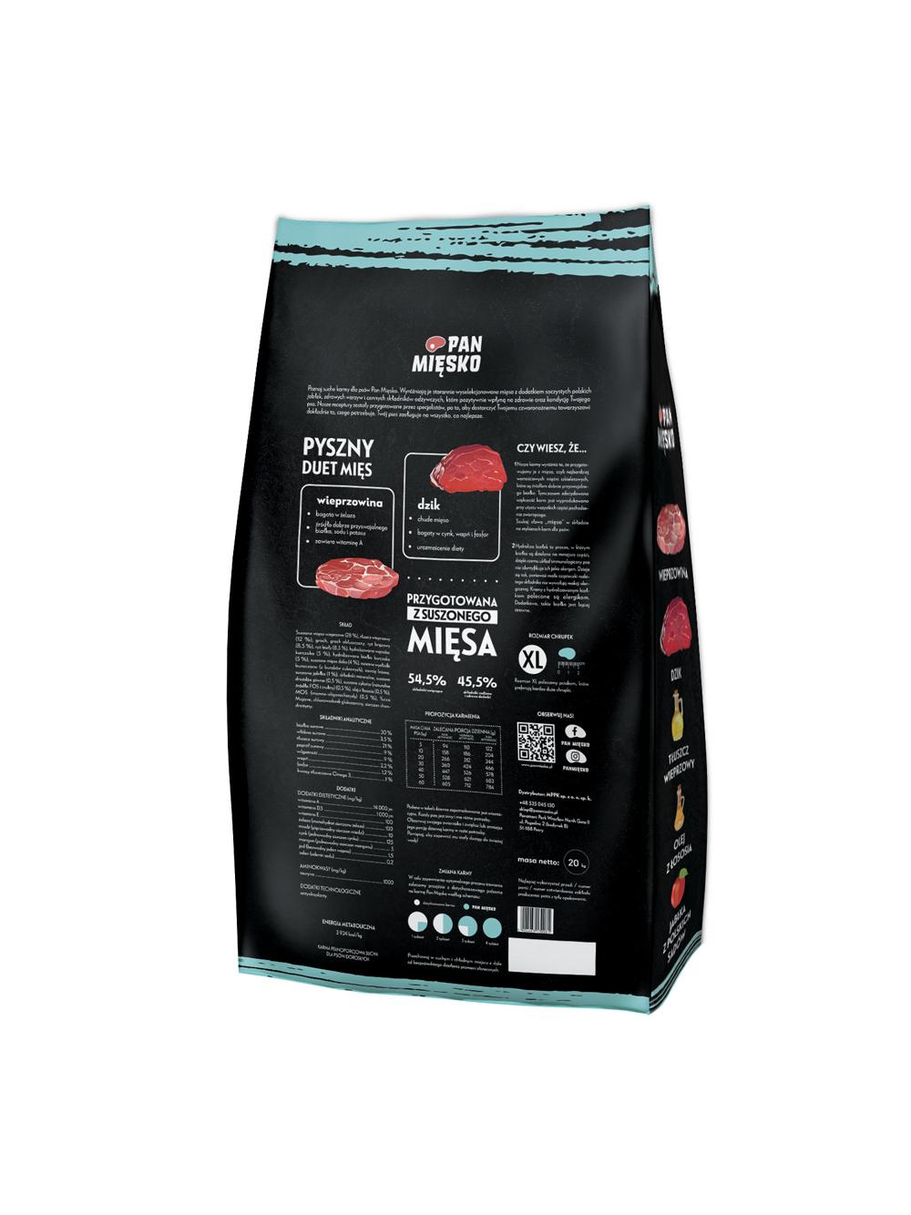 PAN MIĘSKO Wieprzowina z dzikiem XL 20kg