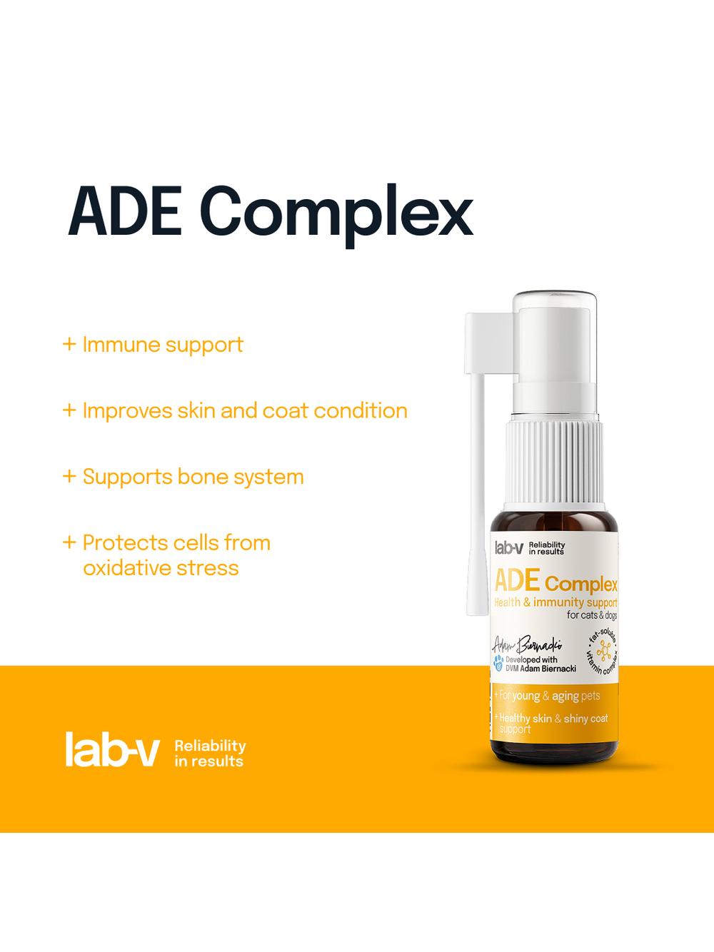 Lab-v ADE Complex – Kompleks witamin A, D i E w formie spreju dla psów i kotów 2 x 10ml