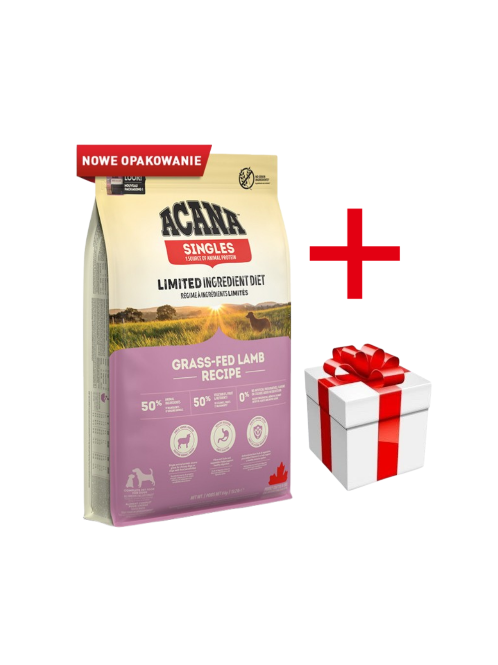 ACANA Singles Grass-Fed Lamb 6kg + niespodzianka dla psa GRATIS!