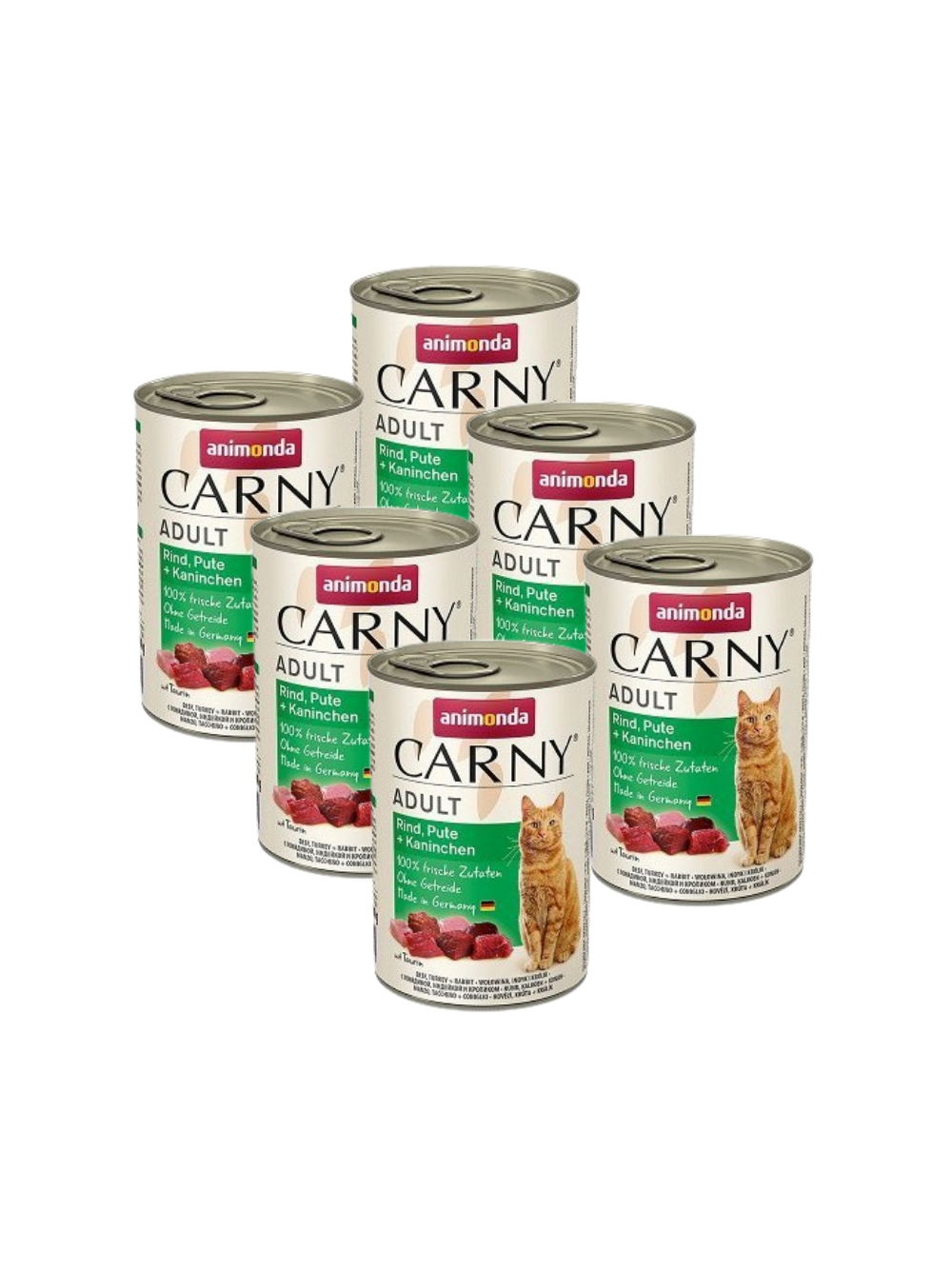ANIMONDA Cat Carny Adult smak: wołowina, indyk i królik 6x400g