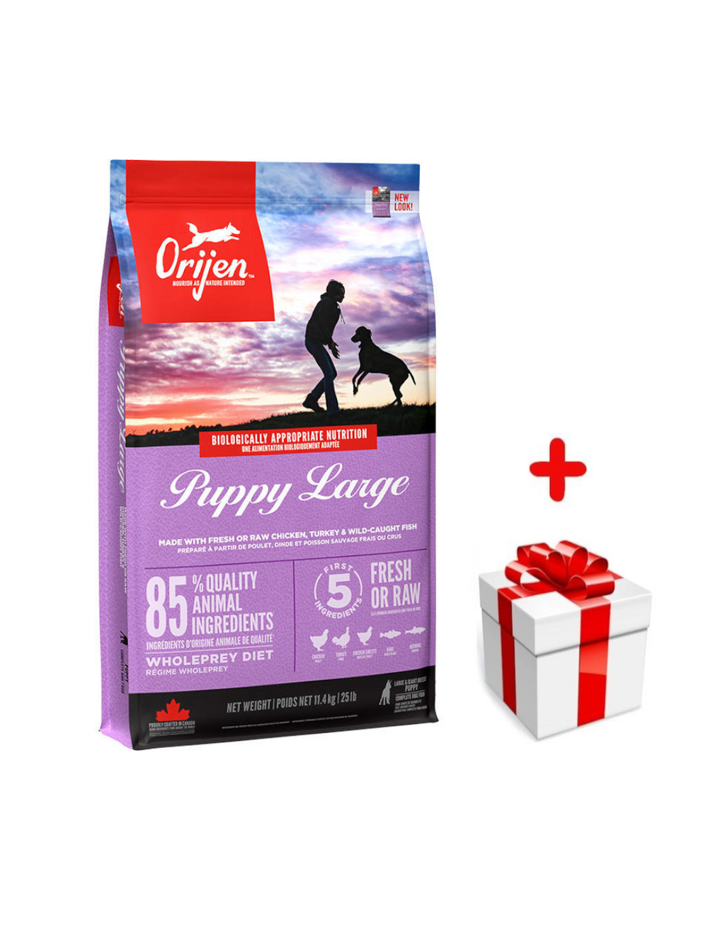 ORIJEN Dog Puppy Large 11,4kg + niespodzianka dla psa GRATIS!