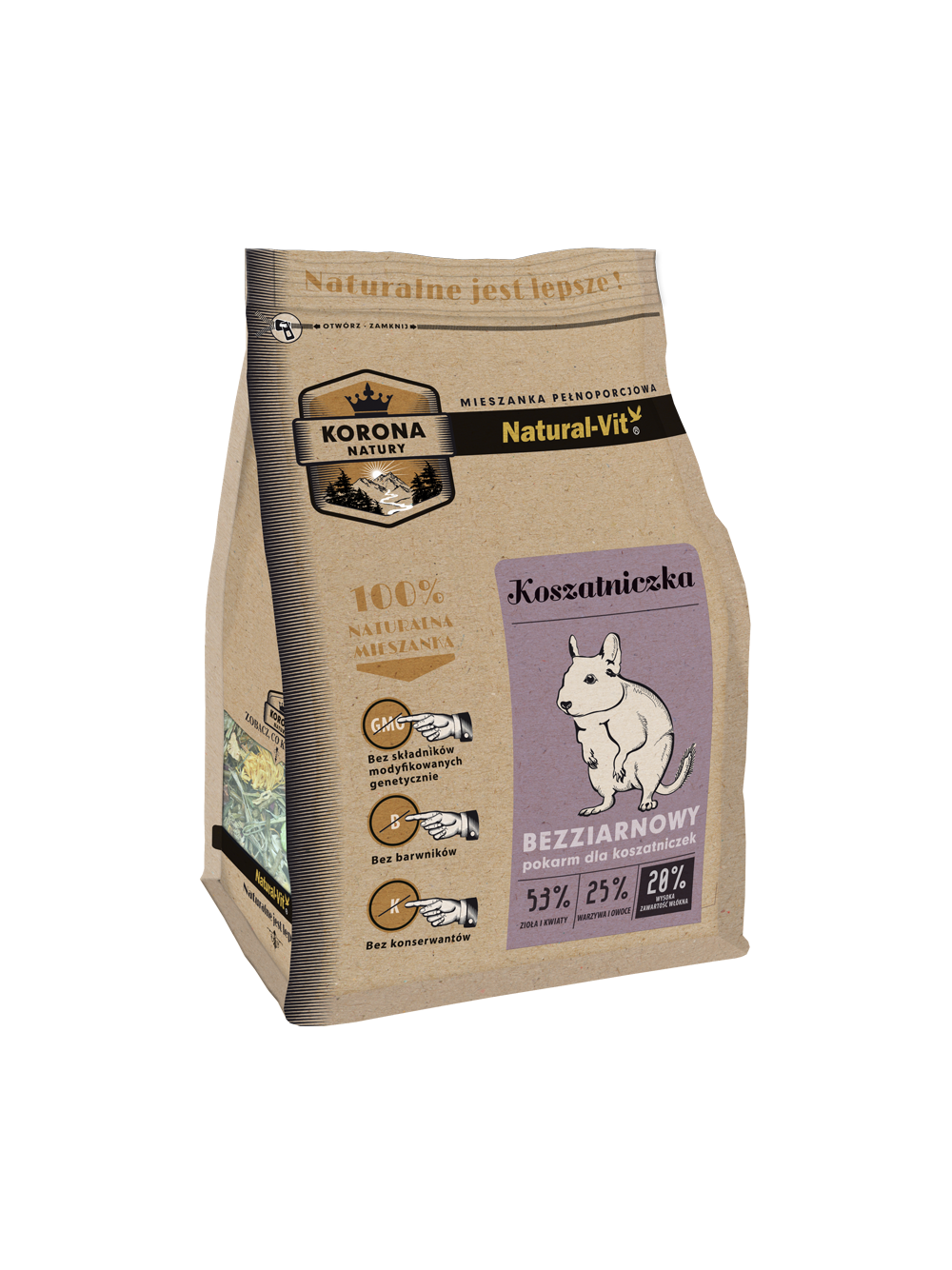 KORONA NATURY Natural-Vit pokarm dla kosztniczki 1,6kg\ Opakowanie uszkodzone (8101) !!!