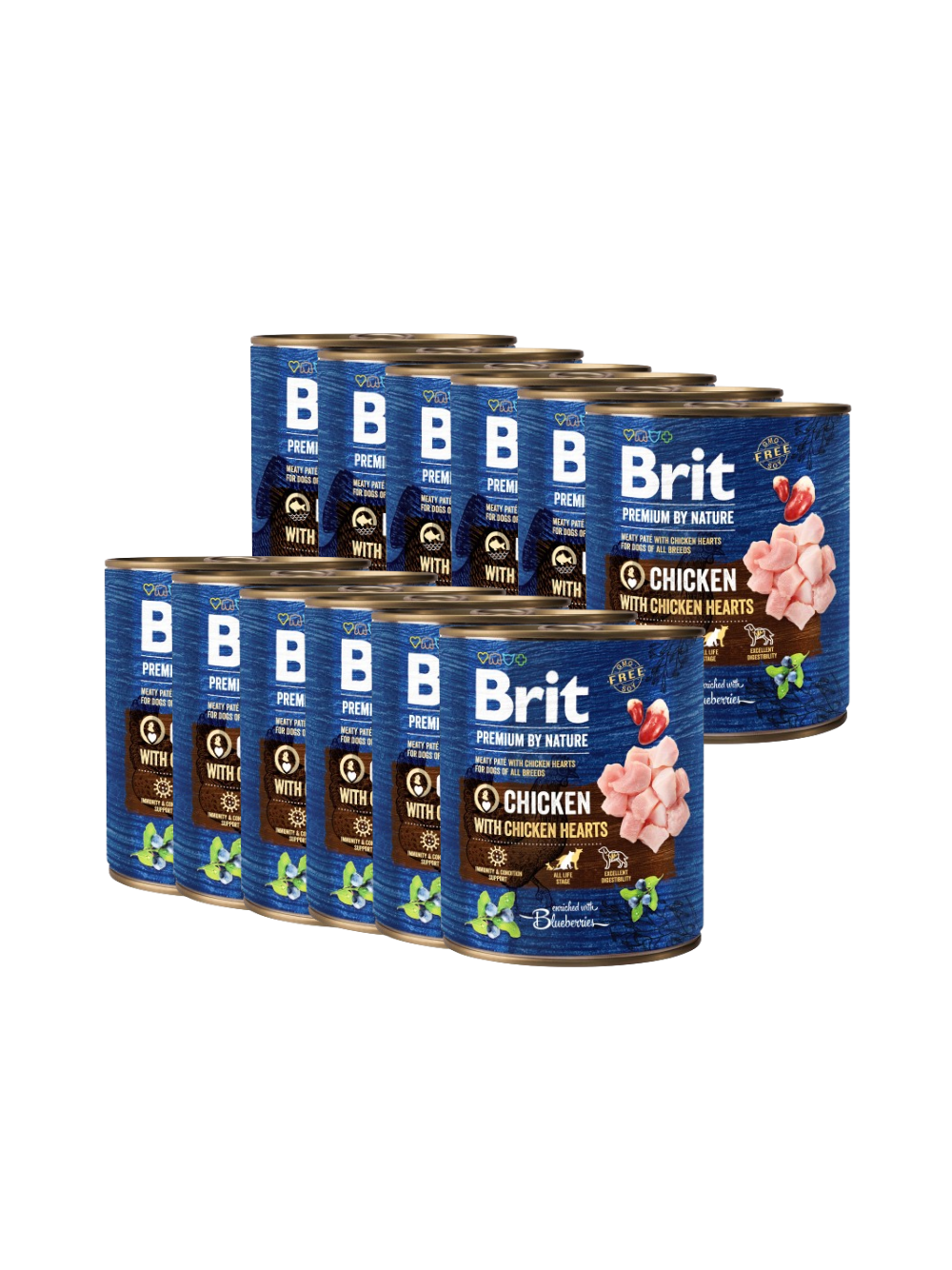 Brit Premium by Nature Chicken With Chicken Hearts 12x800g