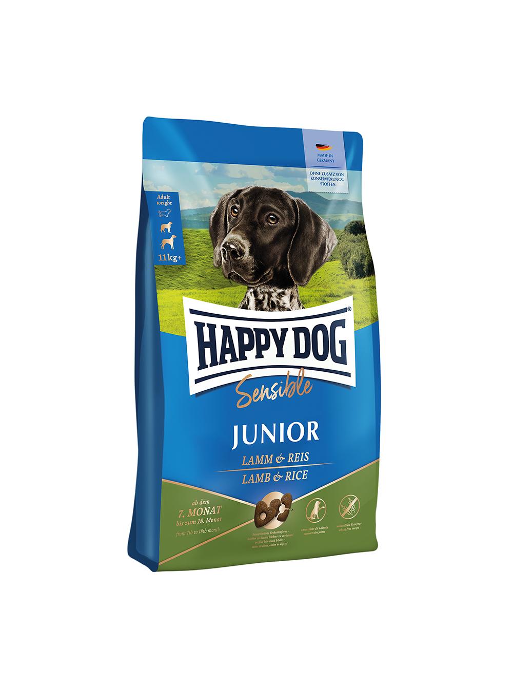 HAPPY DOG Sensible Junior, sucha karma, jagnięcina/ryż, 10 kg