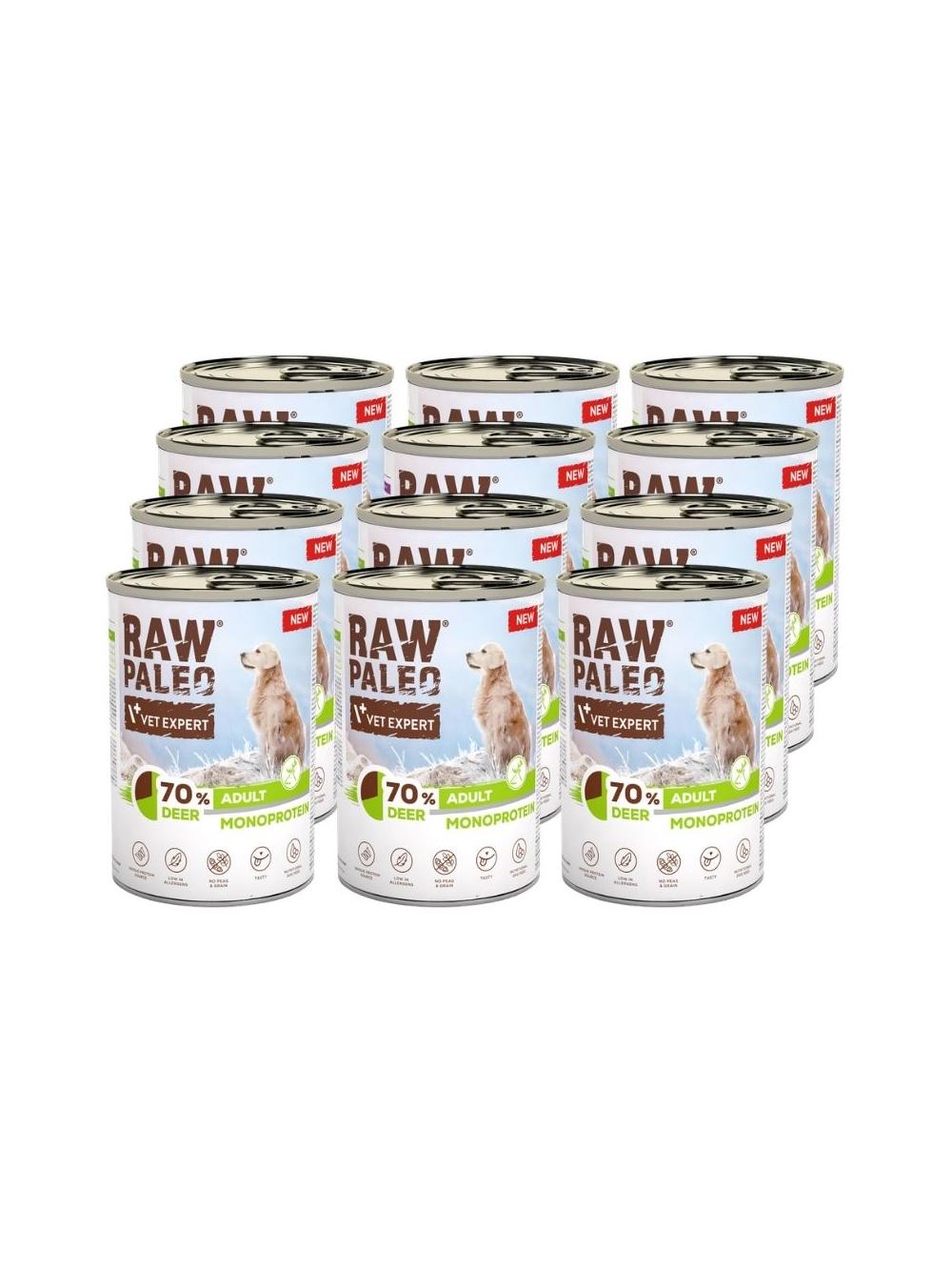 Vetexpert Raw Paleo Monoprotein Adult Deer 12x400g