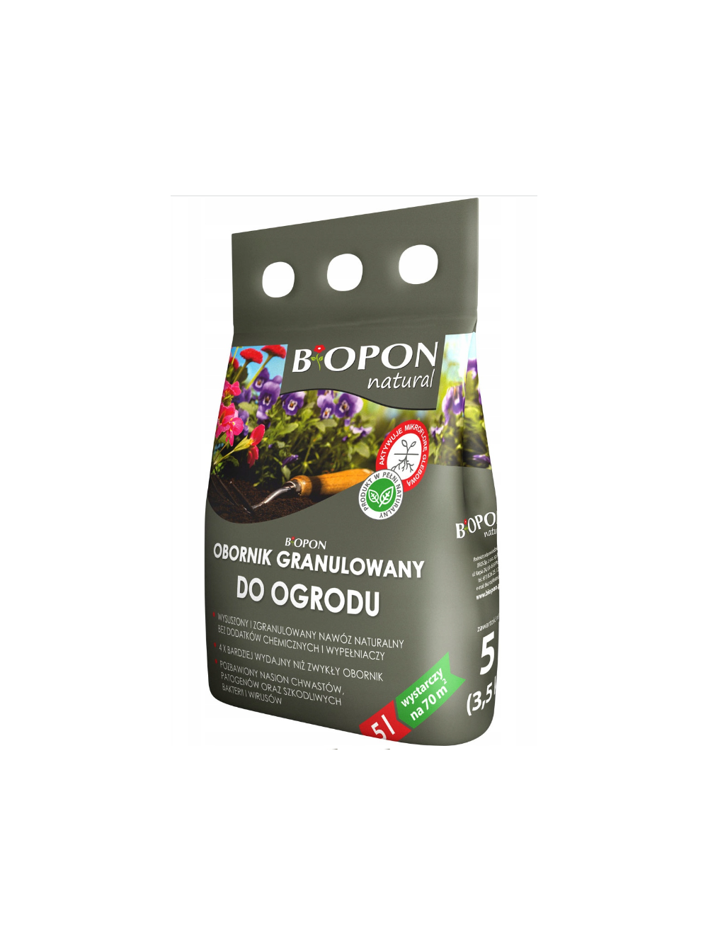 BIOPON NATURAL obornik granulowany do ogrodu 5L