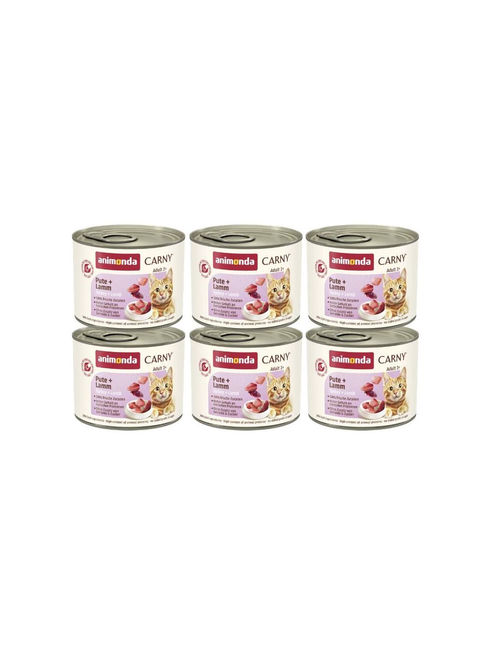 ANIMONDA Cat Carny Adult smak: indyk, jagnięcina 6x200g