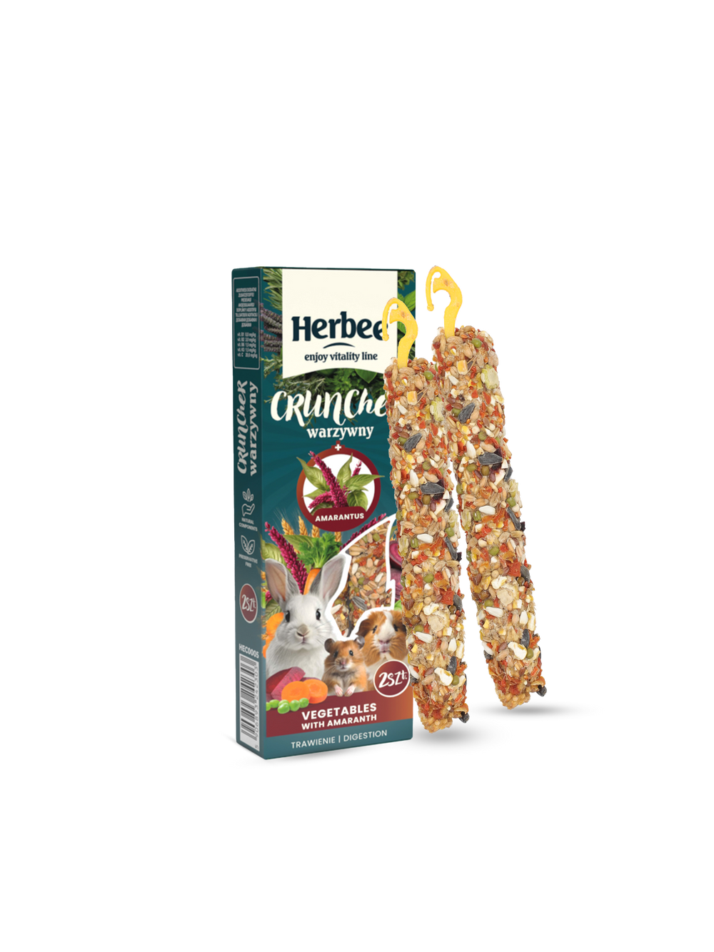 HERBEE cruncher dla gryzoni i królików 115g warzywny z amarantusem