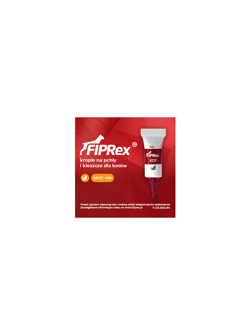 Fiprex KOT, 52,5 mg/0,7 ml, roztwór do nakrapiania dla kotów