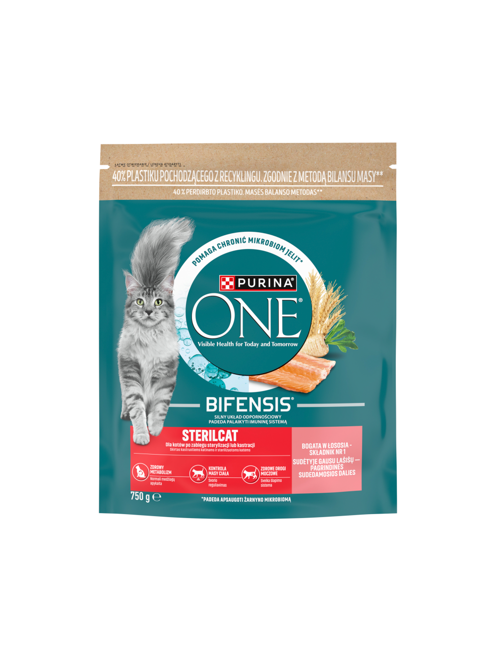 Purina ONE Bifensis Sterilcat z łososiem 750 g