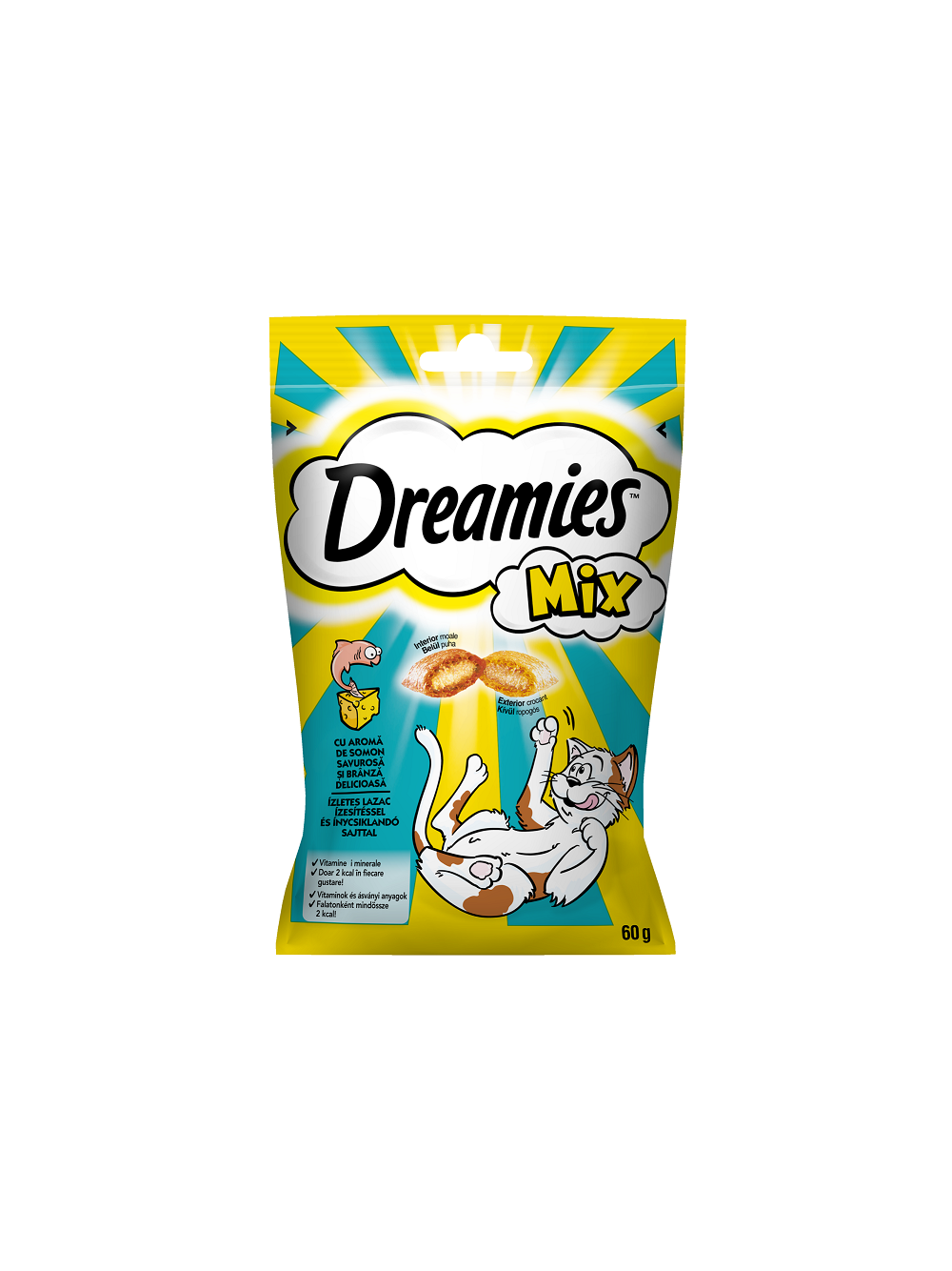 DREAMIES MIX 60 g – przysmak dla kota, z serem i o smaku łososia