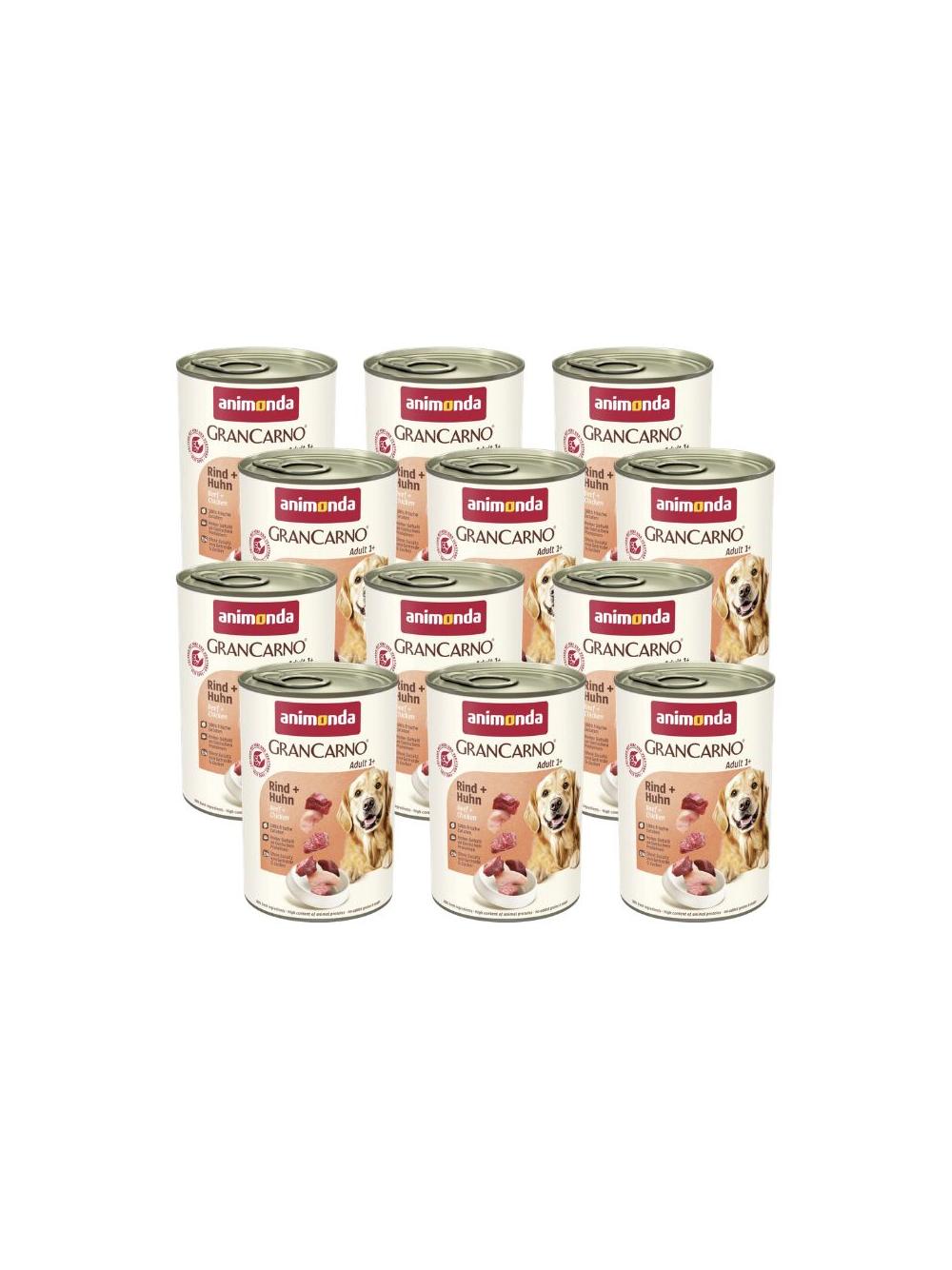 ANIMONDA GranCarno Adult Dog smak: Wołowina + kurczak  12 x 400g