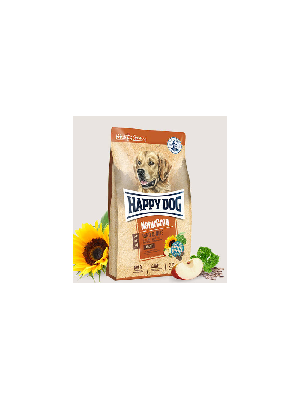 HAPPY DOG Natur- Croq wołowina i ryż 15kg