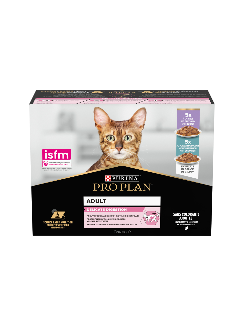 PRO PLAN Delicate Digestion Mokra karma dla kotów z indykiem i rybami oceanicznymi w sosie 10x85g