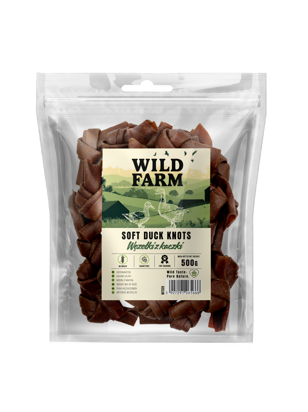 WILD FARM Węzełki z kaczki 500g przysmak dla psa