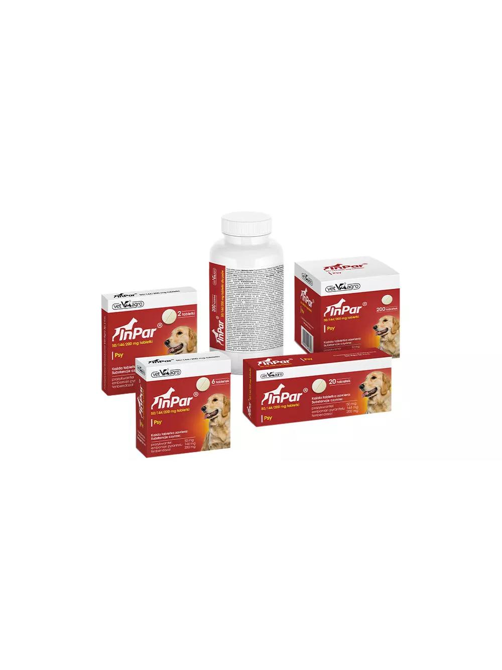 InPar 50/144/200 mg tabletki dla psów (20 tabletek)
