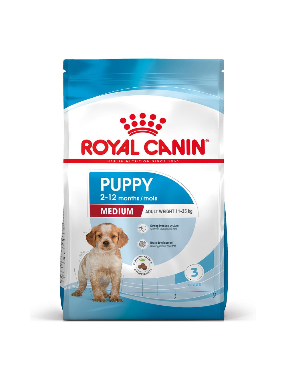 ROYAL CANIN Medium Puppy 13,9kg karma sucha dla szczeniąt, od 2 do 12 miesiąca, ras średnich\ Opakowanie uszkodzone (7444) !!!