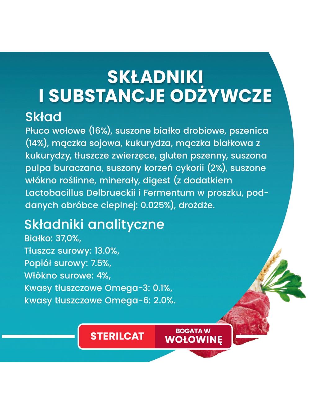 Purina One Cat Sterilcat Karma z wołowiną dla kota 2,8kg
