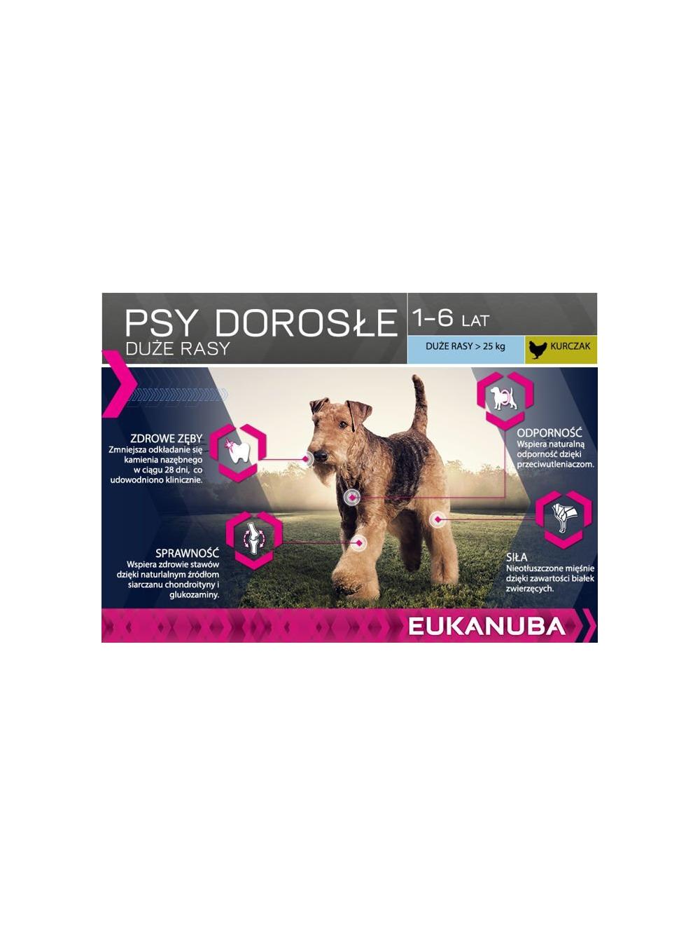 Eukanuba adult large breed chicken 15kg + niespodzianka dla psa GRATIS!